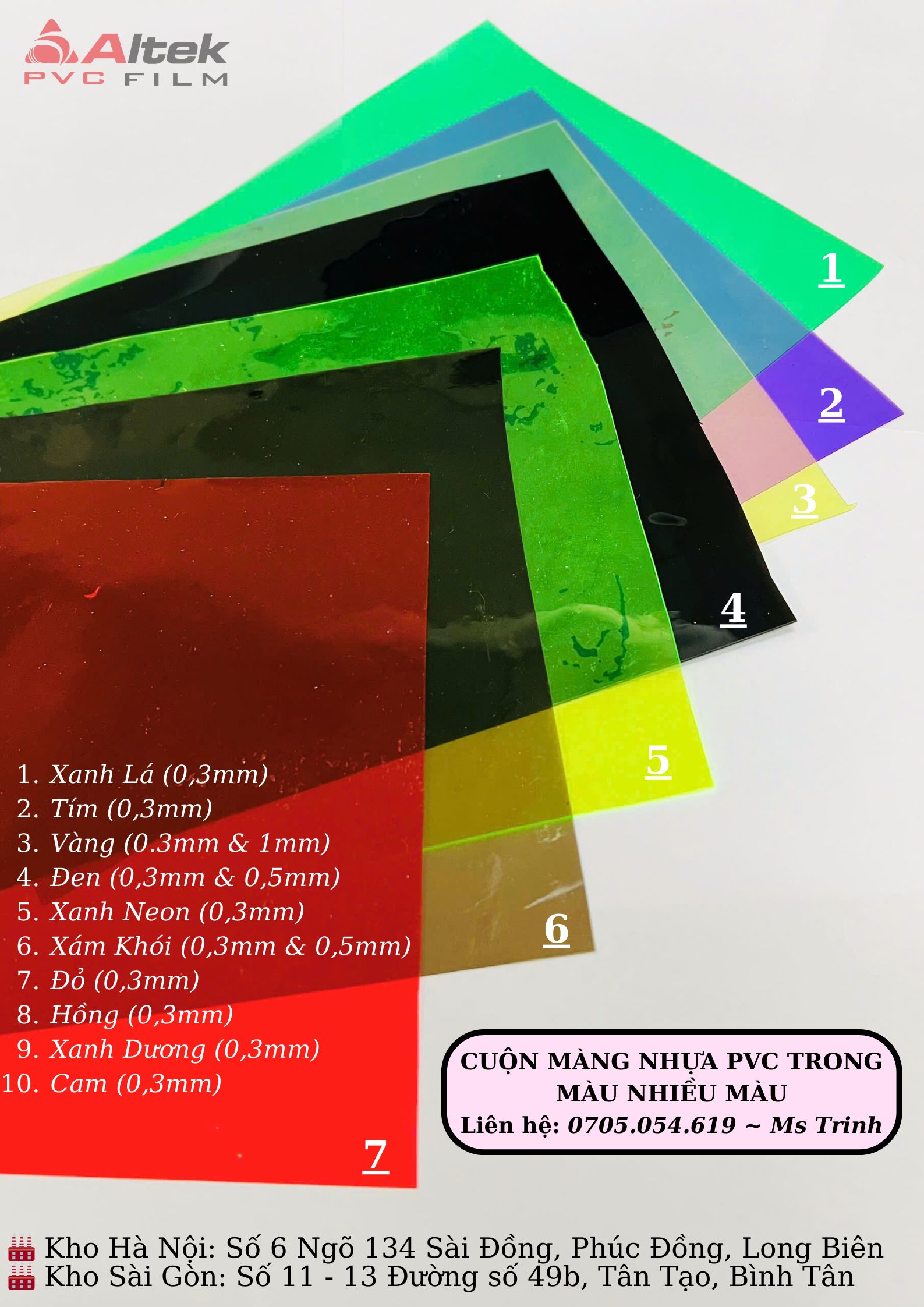 Màng nhựa pvc trong dẻo trong màu giá sỉ mua bán nhanh